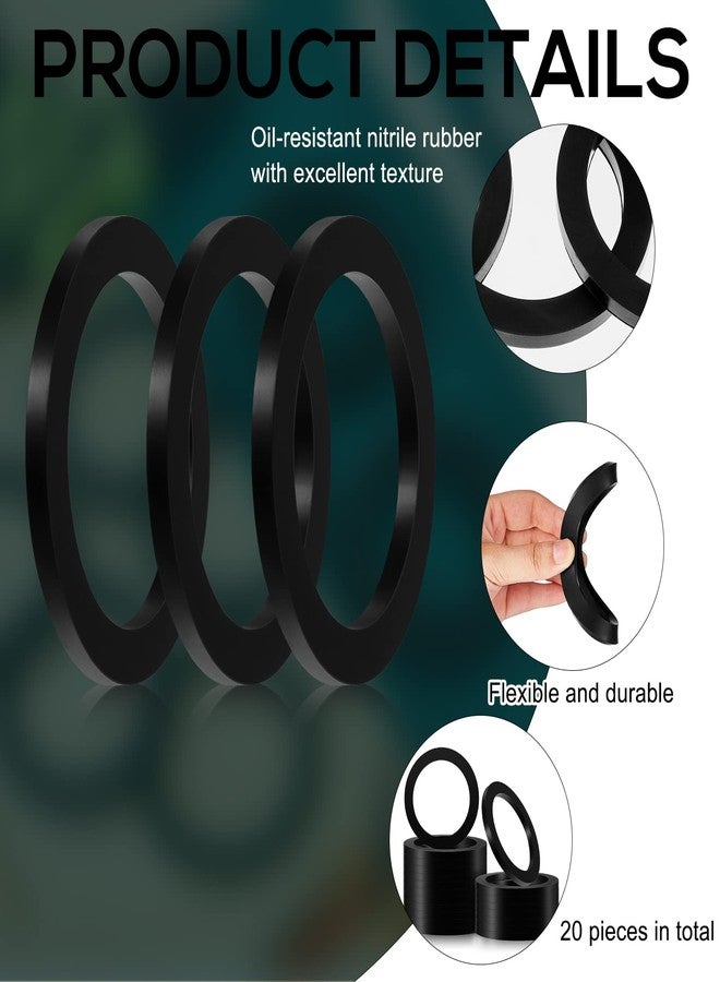 Fabbay 20 Pack 3" Camlock Gasket Fitting Cam Lock Hose Seal for Female Coupler Cam Groove Replacement Rubber Washer Black Rubber Gasket Ring Large Replacement Strainer for Pool Plunger Valves - Image 3